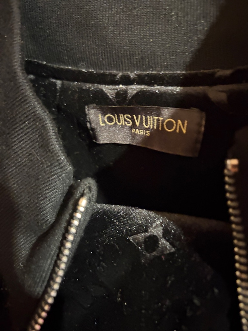 Louis Vuitton Black Velvet Monogram Zip Jacket with pants - Picture 4 of 13